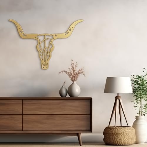 SIGNLEADER 24 Gold Bull Head Wall Sculpture