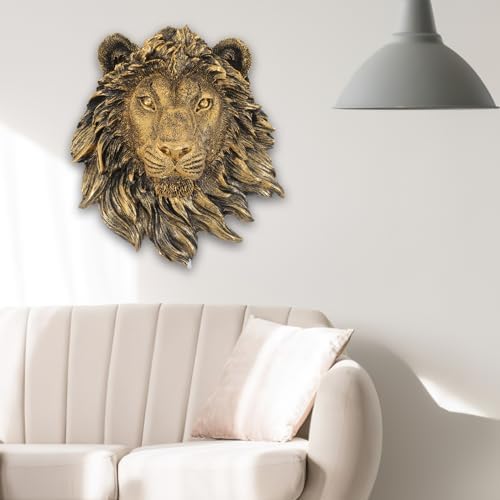 Lion Head Wall Decor - 9x7x3 Inches Sculpture