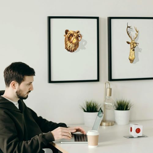 Artocery Resin Animal Heads Wall Decor - 63 Inch Golden Finish