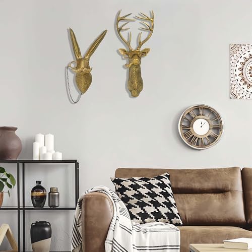 Rabbit Head Wall Art Decor Vintage Resin Sculpture