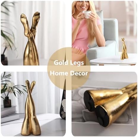 Golden Legs Sculpture Elegant Resin Home Decor