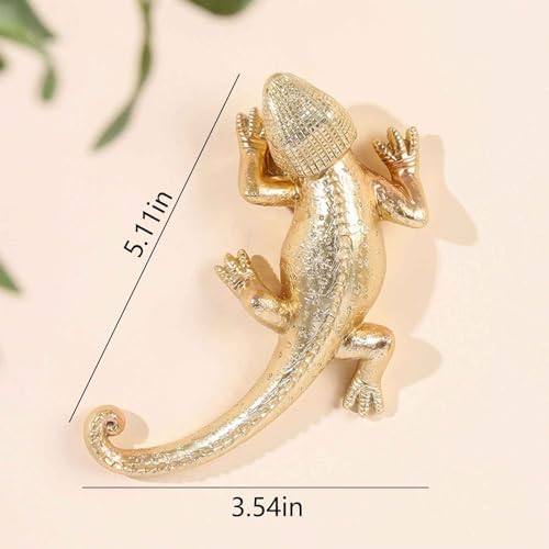 SnowOwl Gold Lizard Wall Sculpture Decor