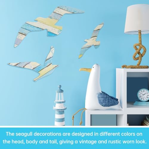 Wooden Seagull Wall Decor 3 Piece Set