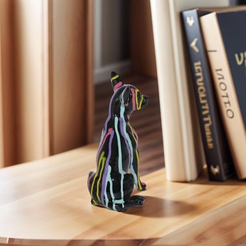 Fluid Chihuahua Statue Creative Colorful Puppy Home Decor