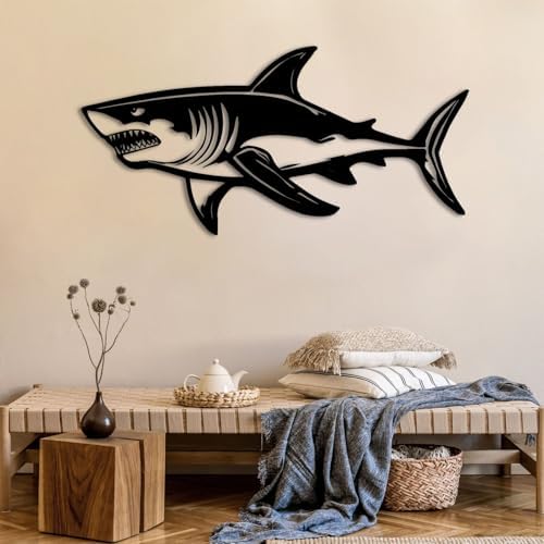 ENJOYOO Metal Wall Art Shark 19x9in