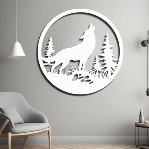 ENJOYOO Wolf Metal Wall Art 19x19in