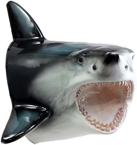 Ebros Great White Shark Wall Decor Sculpture 12 Inch