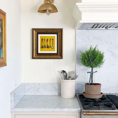 Vintage Wall Art Sculpture with Gold Frame