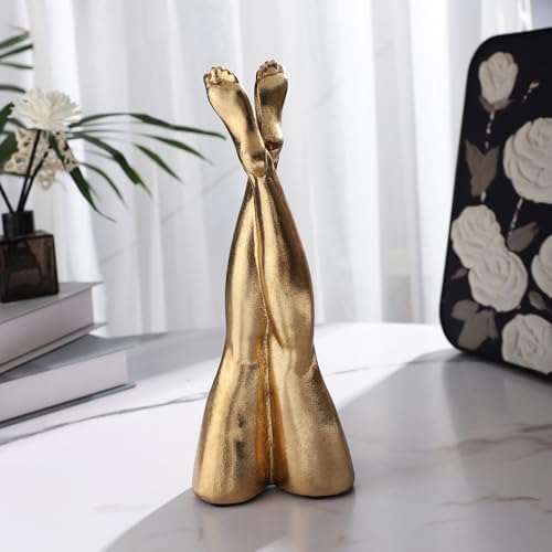 Golden Legs Sculpture Elegant Resin Home Decor