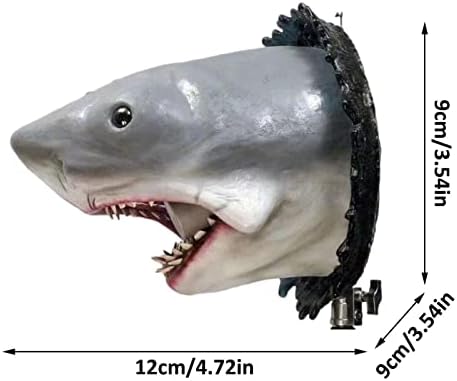 WOBBLO Shark Head Wall Sculpture 3D Resin Decor Cute Realistic Wall Mount