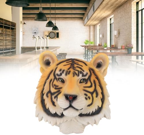 Yellow Animal Head Resin Wall Sculpture Decor