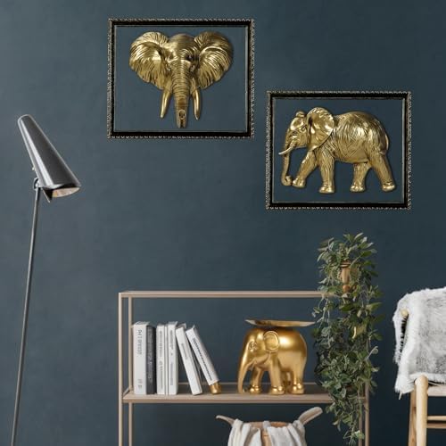 LUOWENXIANG Golden Elephant Wall Decor