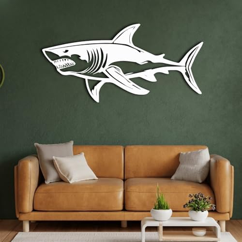 ENJOYOO Metal Wall Art Shark 19x9in