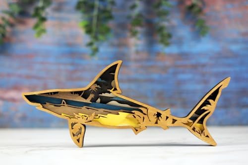 Wooden Fish Ocean Decor Sculpture Wall Art