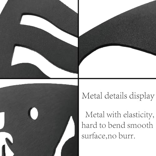 CREATCABIN Modern Black Metal Fish Wall Art