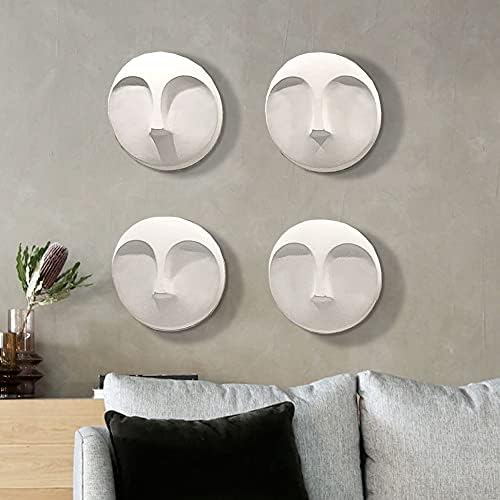 Howard Elliott Ceramic Round Wall Sculpture White Matte Finish 10x10 Inch