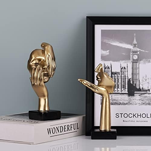 Black Gold Art Thinker Figurines 2PCS 65 Inch Home Decor