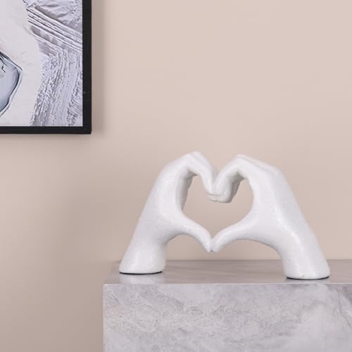LCCCK Glitter Heart Hands Sculpture Home Decor