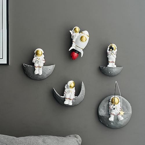 Astronaut 3D Wall Art Set of 5 Space Decor Sculptures