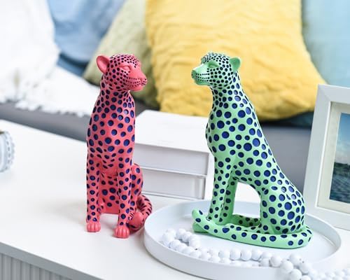 Quoowiit Leopard Sculpture Home Decor Statue