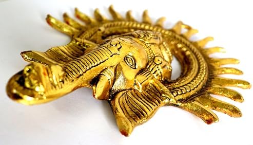 8 Inch Brass Wall Hanging Ganesha Statue