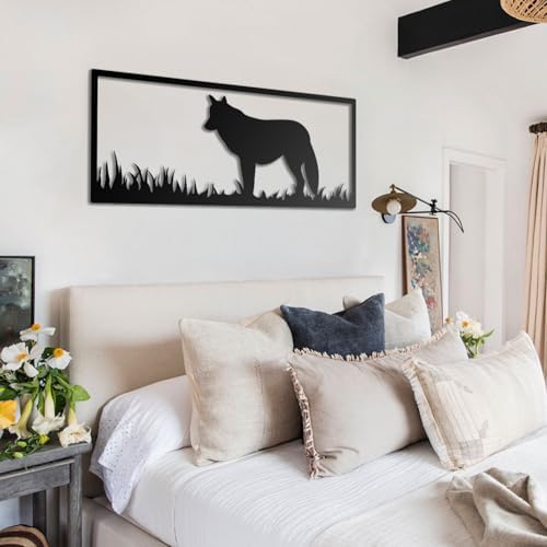 BONPERLA Modern Wolf Wall Sculpture - Minimalist Animal Decor