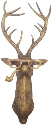 Deer Wall Sculpture Resin Animal Head Decor Rustic Wall Art for Home Office Living Room