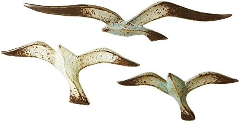 Midwest-CBK Distressed Flying Seagull Wall Decor 3 Piece Set