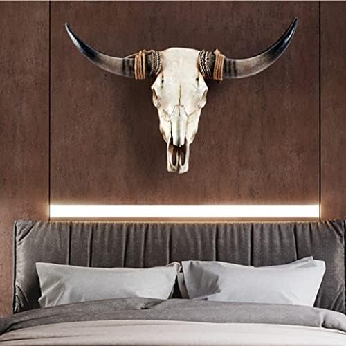 31 Inch Faux Longhorn Cow Skull Wall Hanging Decor