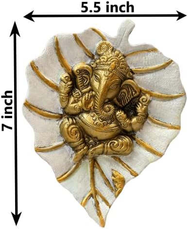 Charmy Crafts Ganesha On Leaf Wall Sculpture