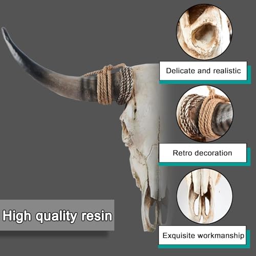 Faux Longhorn Skull Wall Decor - 31x24x7 Inch