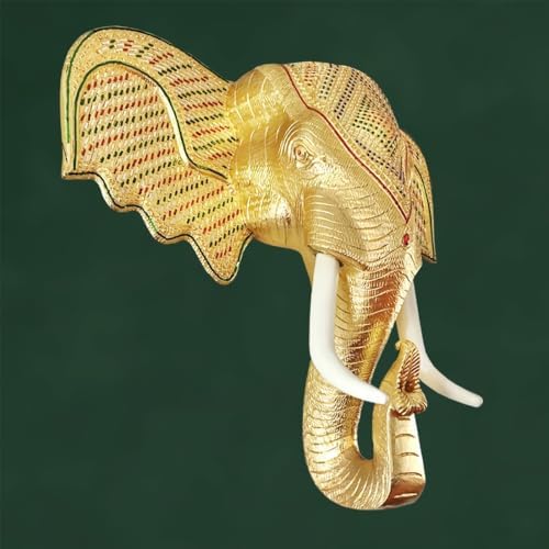 POPGRAT 16 Inch Gold Elephant Head Wall Decor
