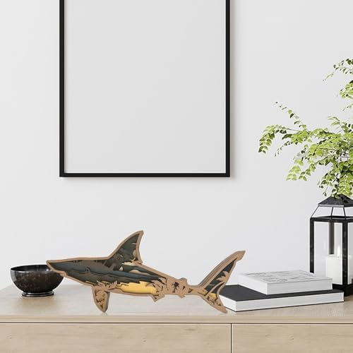 Laozai Wooden Forest Animals Shark Cabin Wall Decor