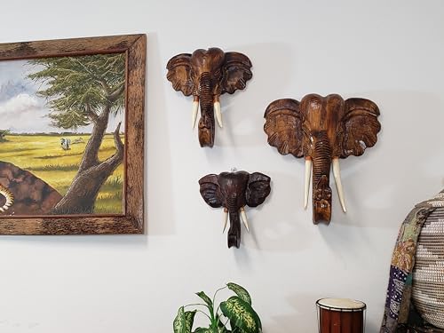Elephant Head Mask Decor Magnificent Safari Wall Hanging