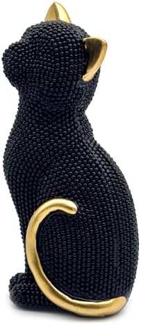 Decorative Cat Sitting Statue Art Figurine Black