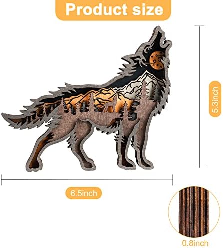 Laozai Wooden Forest Animals Wolf Wall Decor