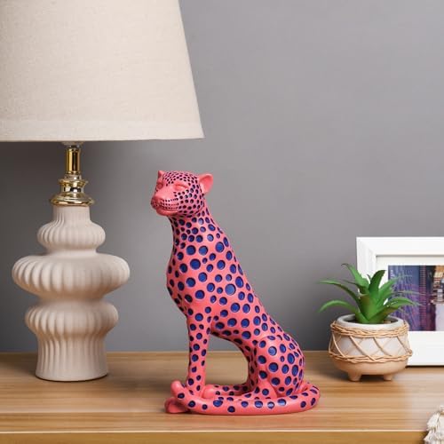 Quoowiit Leopard Sculpture Home Decor Statue
