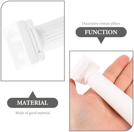 6pcs Roman Pillar Statue Decor - White Plastic Mini Figurine for Home and Wedding