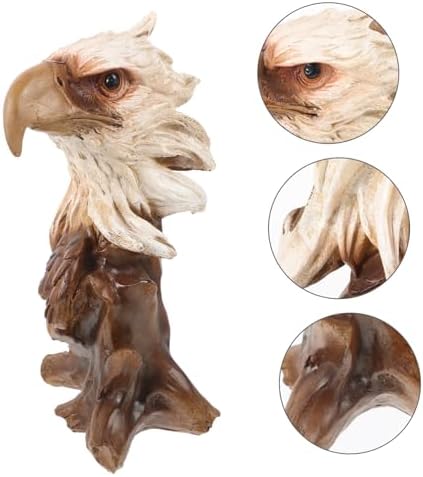 Lifelike Eagle Head Figurine Realistic Resin Sculpture for Home Office Decor