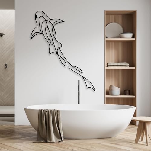 Shark Metal Wall Art Modern Ocean Life Decor