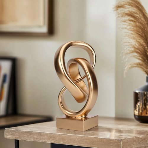 DOVDOV Abstract Gold Knot Statue for Modern Home Decor