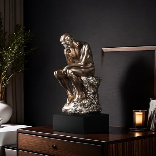 FUNSXBUG 114 Inch Resin Thinker Statue with Black Base