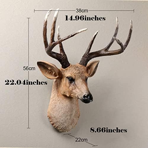 Retro Resin Deer Head Wall Sculpture Decor