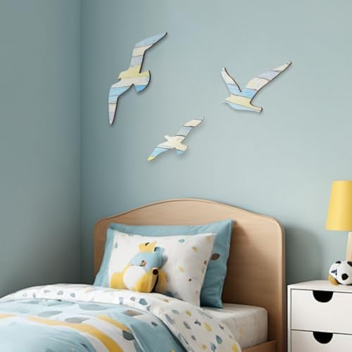 Wooden Seagull Wall Decor 3 Piece Set