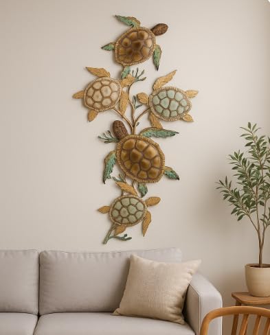 Regal Art Gift Sea Turtle Wall Decor Handcrafted Metal Ocean Art Weather-Resistant for Indoor and Outdoor
