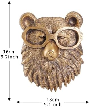 Joogour Wall Mounted Bear Sculpture Resin Animal Decor for Home Office Living Room
