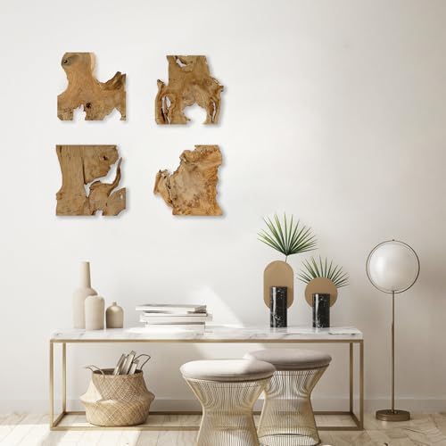 Natural Wood Wall Art - Rustic Handcrafted Decor