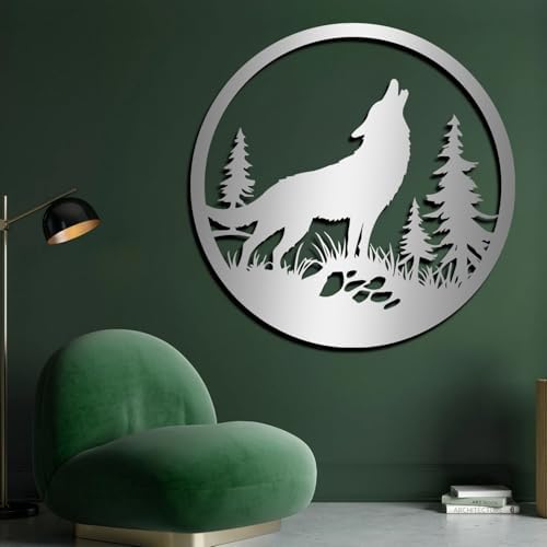 ENJOYOO Wolf Metal Wall Art 19x19in
