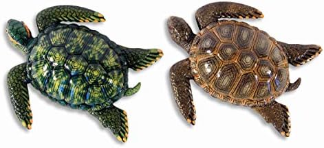 XL Handpainted Sea Turtle Wall Decor Plaque Set Of 2