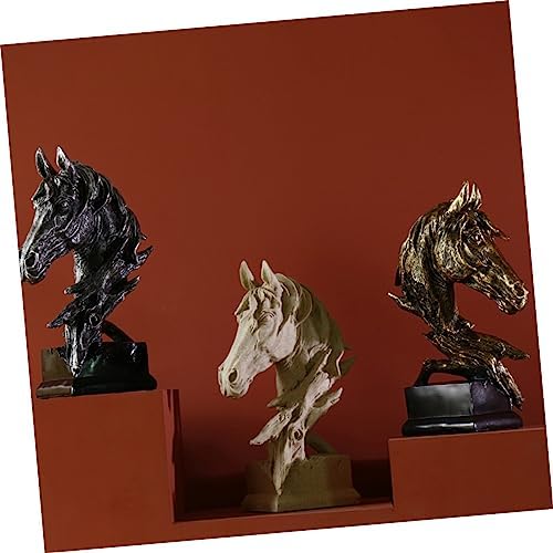 VICASKY Mini Horse Head Silver Decorative Figurine
